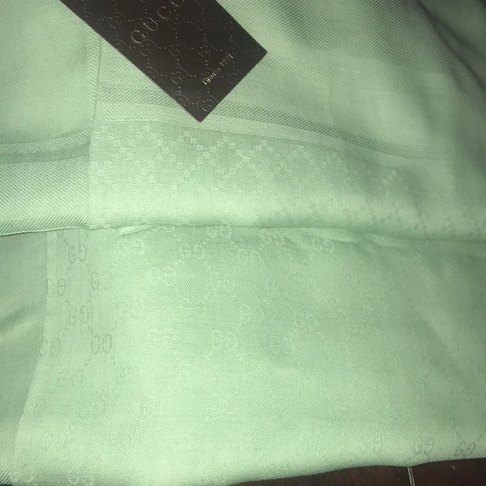 Gucci Light Green Silk Scarf